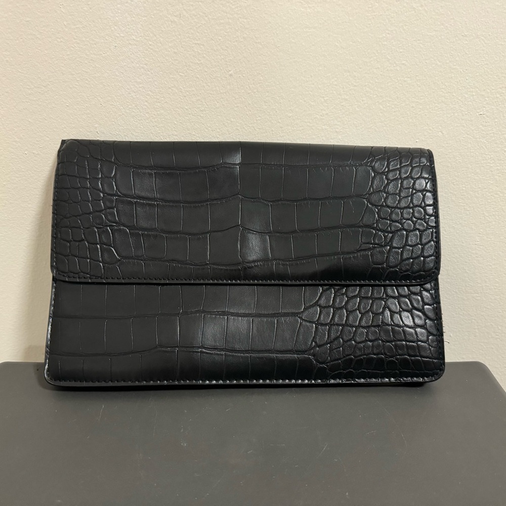 Black Leather Party Pouch